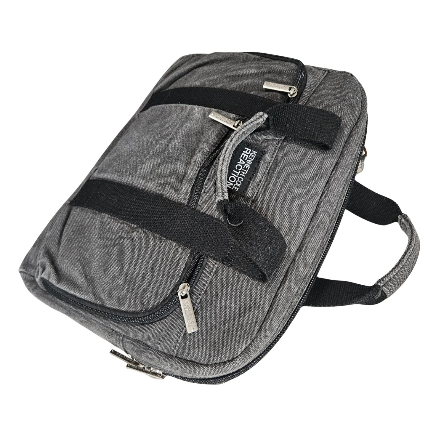Gray Canvas Satchel Laptop Bag Kenneth Cole Reaction Camouflage Lining