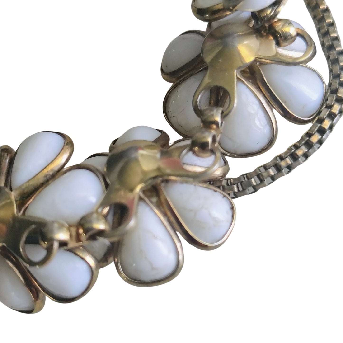 40s Crown Trifari Blossomtime Milk Glass Pearl Floral Choker Necklace [Vintage]