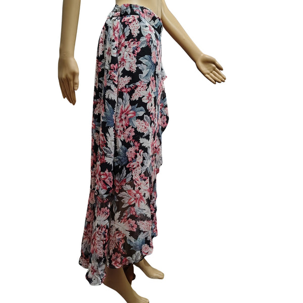 Romantic Lilies Sheer Wrap Chiffon Midi Skirt by Vince Camuto Size 2 [New without tags]