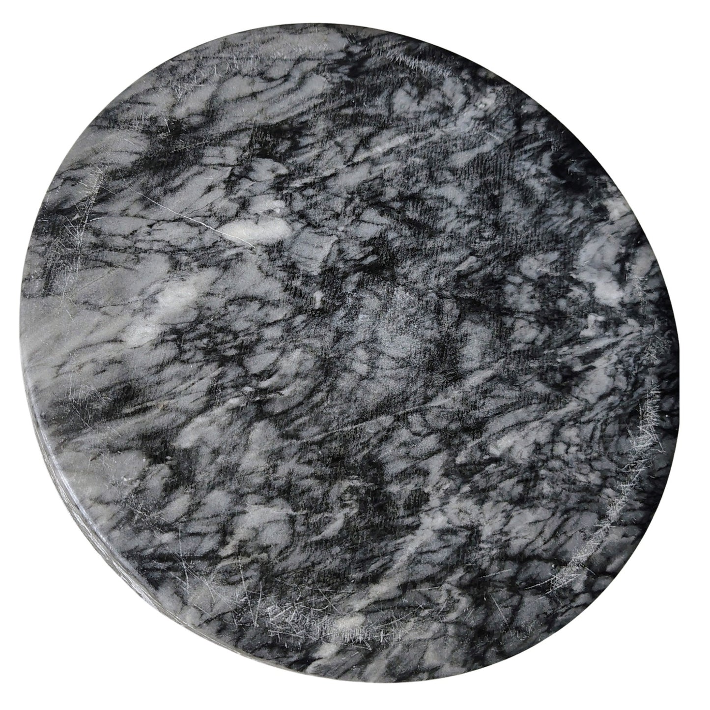 1970s Gray Etched Horses Polished Marble Stone Heavy Large Ashtray Three Holders [Vintage]