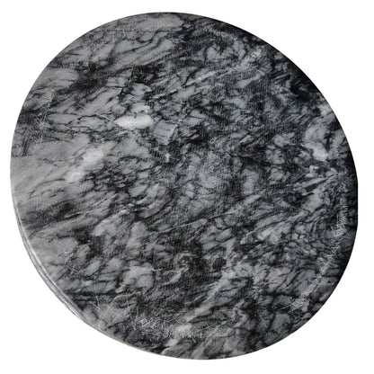 1970s Gray Etched Horses Polished Marble Stone Heavy Large Ashtray Three Holders [Vintage]