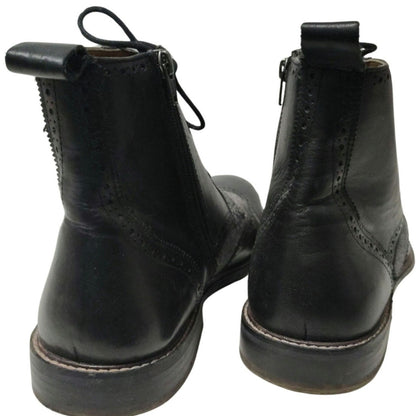 Thomas & Vine Men's Black Jarett Wingtip Zip Up Lace Black Ankle Boot Size 14