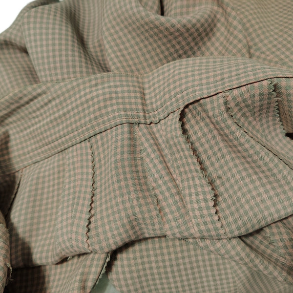 1950s Handmade Pink Gray Checkered Full Circle Midi Skirt Side Zipper Size 0 [Vintage]