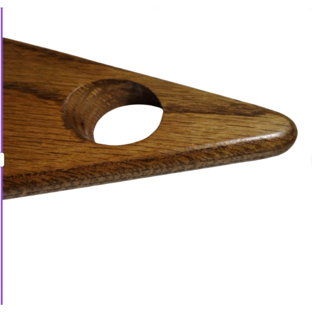 1980s Artisan Wood Gravity Floating Single Wine Bottle Holder Triangle Shape [Vintage]