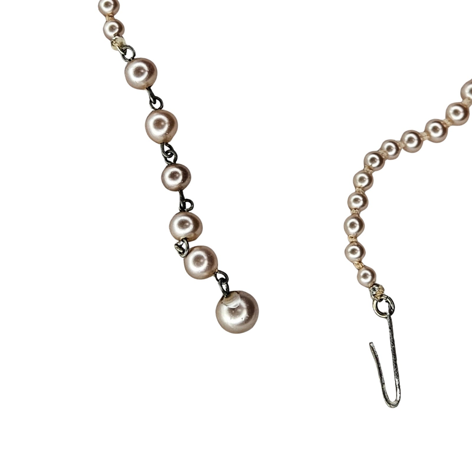 1950s Champagne Color Graduating Faux Pearl Single Strand Choker Necklace Japan [Vintage]