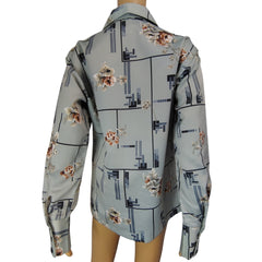 70s Triumph California Dress Shirt Floral Disco Hawaiian Hippie Size Medium  [Vintage]