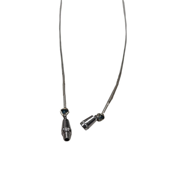 1970s Sterling Silver Liquid Beads Turquoise Stone Necklace