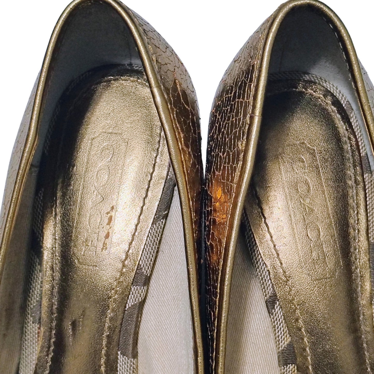 1980s Coach Bronze Crackle Leather Jute Wedge Hee Ireland Bow Espadrille Size 7 [Vintage]