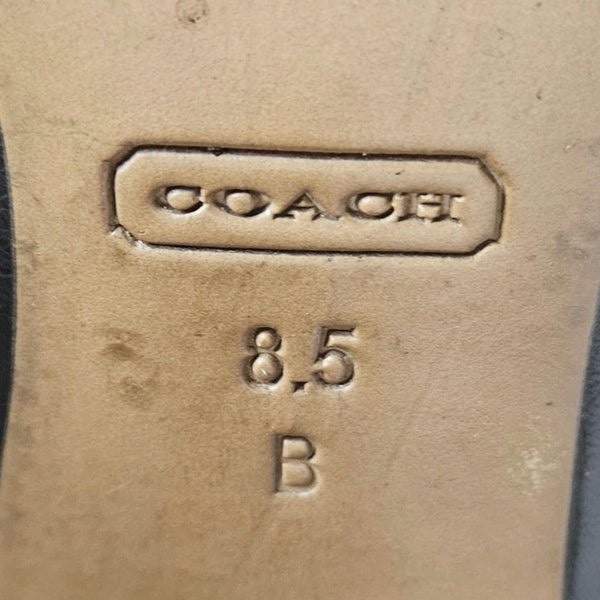 Coach Desaree Dogleash Black Leather Platforms Heels Shoes Women's Size 8.5 B