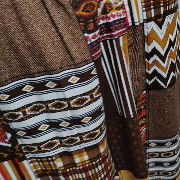 1960s Handmade Vintage Light Patchwork Maxi Skirt 12.5 In Waist Size XXS [Vintage]