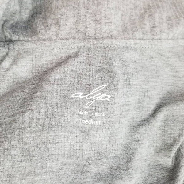 Gray Off The Shoulder Fit & Flare Long Sleeve Ribbed Knee High Dress Size Medium