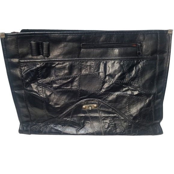 MC Marc Chantal Leather Patchwork Briefcase 1.5" x 12" [Vintage]