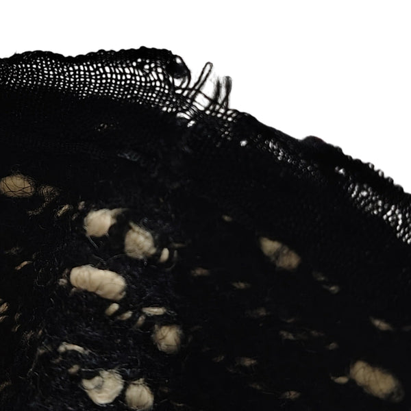 1960s Midi Black White Specked Tweed Pencil Skirt Side Zipper Size 2 [Vintage]