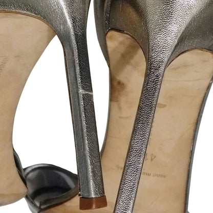 Manolo Blahnik Bronze Leather and Transparent PVC Lavanasa Sandals Size 10.5