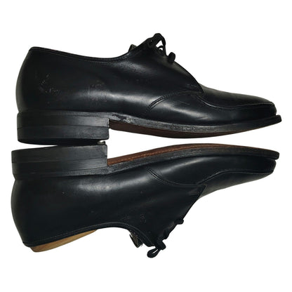 Nunn-Bush Black Leather Pointy Toe Lace Up Mens Dress Shoes Seam Detail Size 8 D