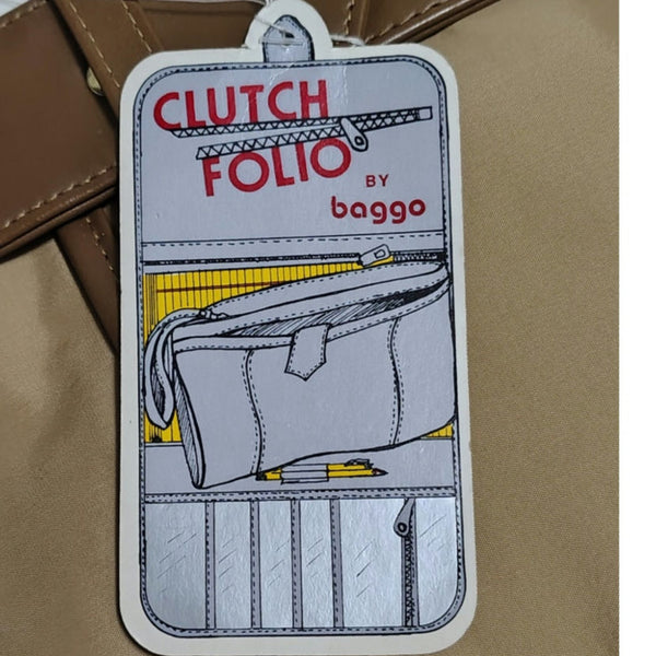 1970s Brown Waterproof Travel Maxi Clutch Folio By Baggo New Tags [Vintage]