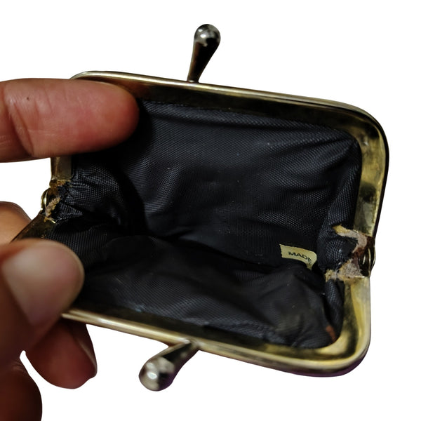 1970s Cigarette Holder Kiss Closure Pouch Pocket Patchwork Leather Multi-Color [Vintage]