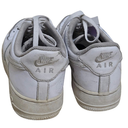 Nike Air Force 1 07 Triple White Lace Up Sneakers Tennis Used Size Men's US 12