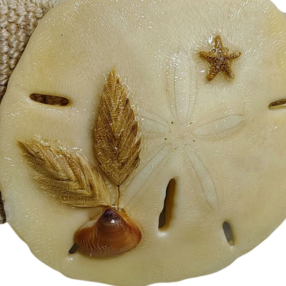 1980s Genuine Sand Dollar Elastic Waist Cinching Defining Belt Cream Medium [Vintage]