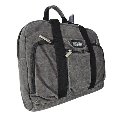 Gray Canvas Satchel Laptop Bag Kenneth Cole Reaction Camouflage Lining