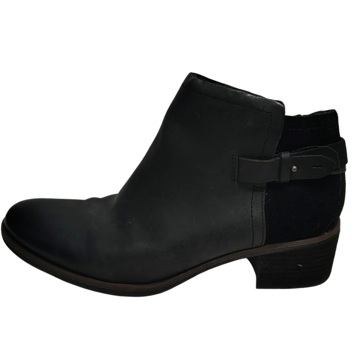 Black Leather Korks by Kork-Ease Sonya  Casual Zip Ankle Bootie Womens Size 7.5