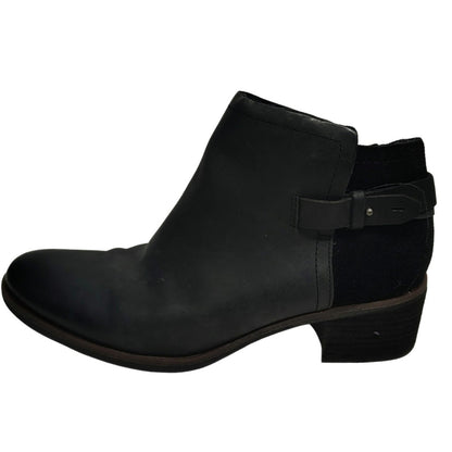 Black Leather Korks by Kork-Ease Sonya  Casual Zip Ankle Bootie Womens Size 7.5