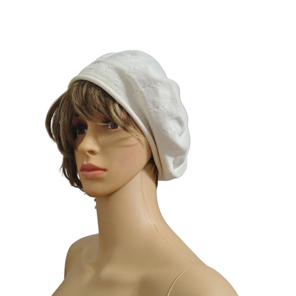 Cream Cotton Beret 10.5 Inch Diameter As seen on Mary Poppins Returns in Pink