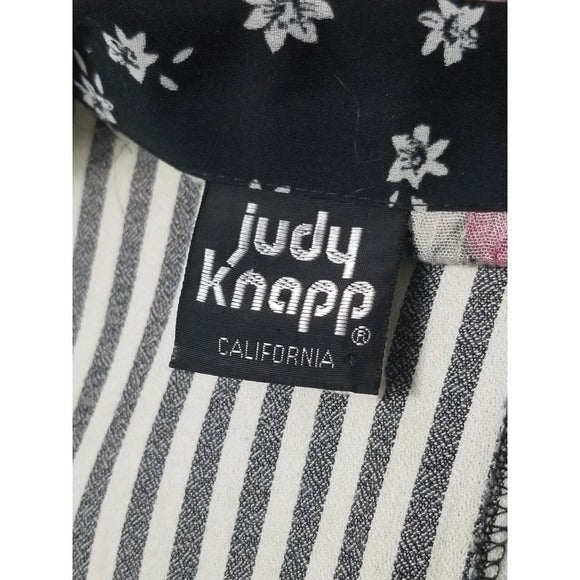 Vintage Patchwork JUDY KNAPP Blazer Floral Striped Size Small