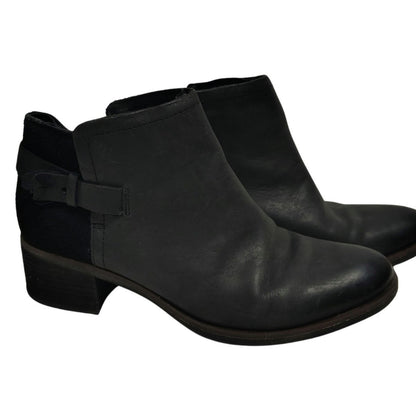 Black Leather Korks by Kork-Ease Sonya  Casual Zip Ankle Bootie Womens Size 7.5