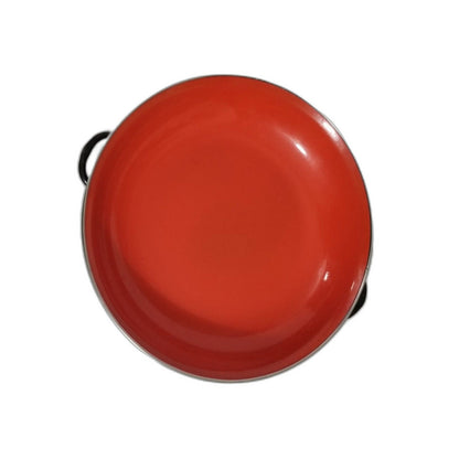 Vintage Enamelware Saute 3 Paella Nestling Pan Set Red Blue Yellow Black