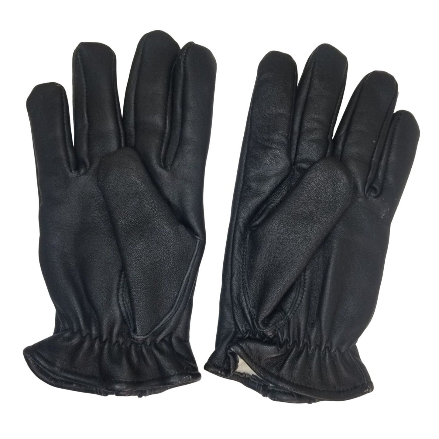 Black Deer Skin Leather Zip + Elastic Wrist Lined Gloves Size Men's Medium