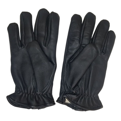 Black Deer Skin Leather Zip + Elastic Wrist Lined Gloves Size Men's Medium