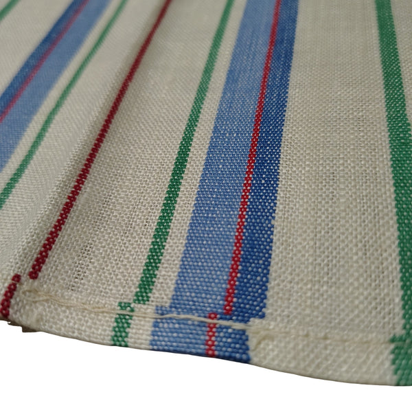 40s 50s Pure Linen Striped Tea Towel Unused French Tea Towel Stripes on Cream