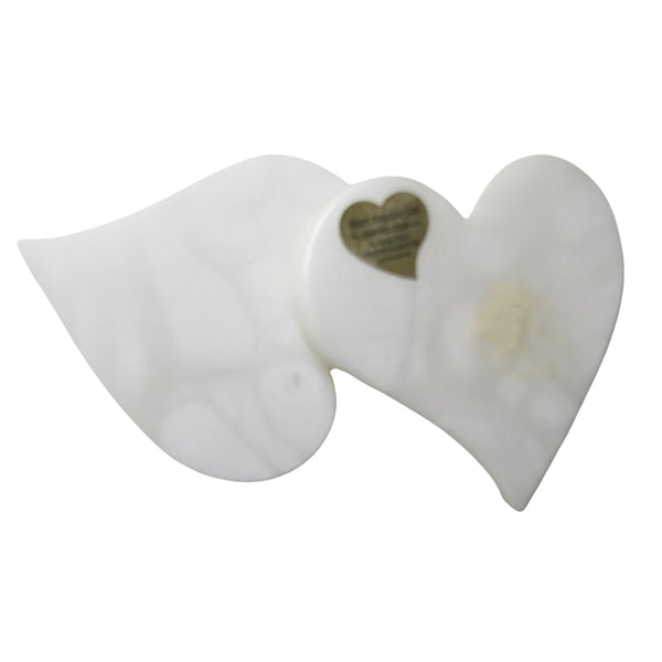 Off White Ducceschi Genuine Alabaster Trinket Dish Heart Keepsake Box Swivel Top