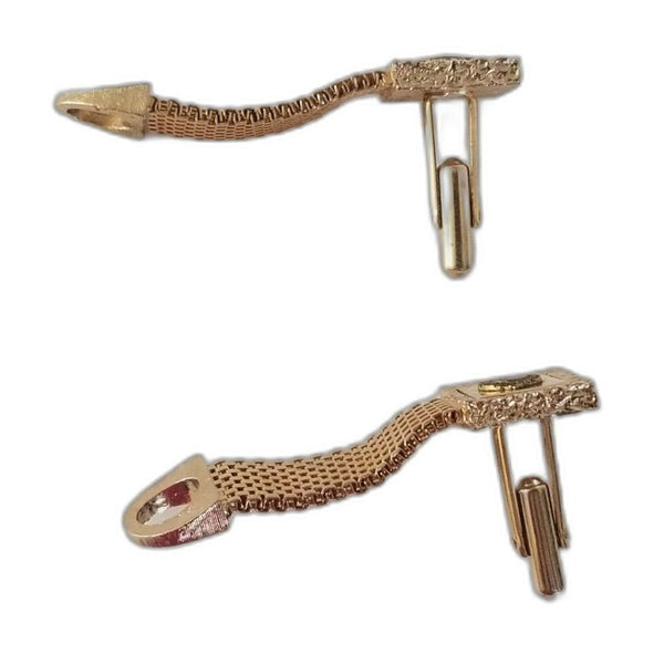 Lions International Mesh Wrap Around Gold Square Logo Cufflinks [Vintage]