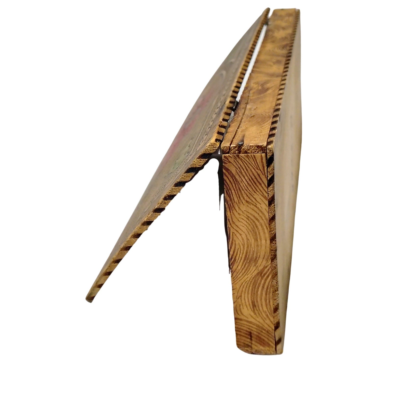 1930s Pyrography Glove Box Wooden Engraved Box Keepsake [Antique]