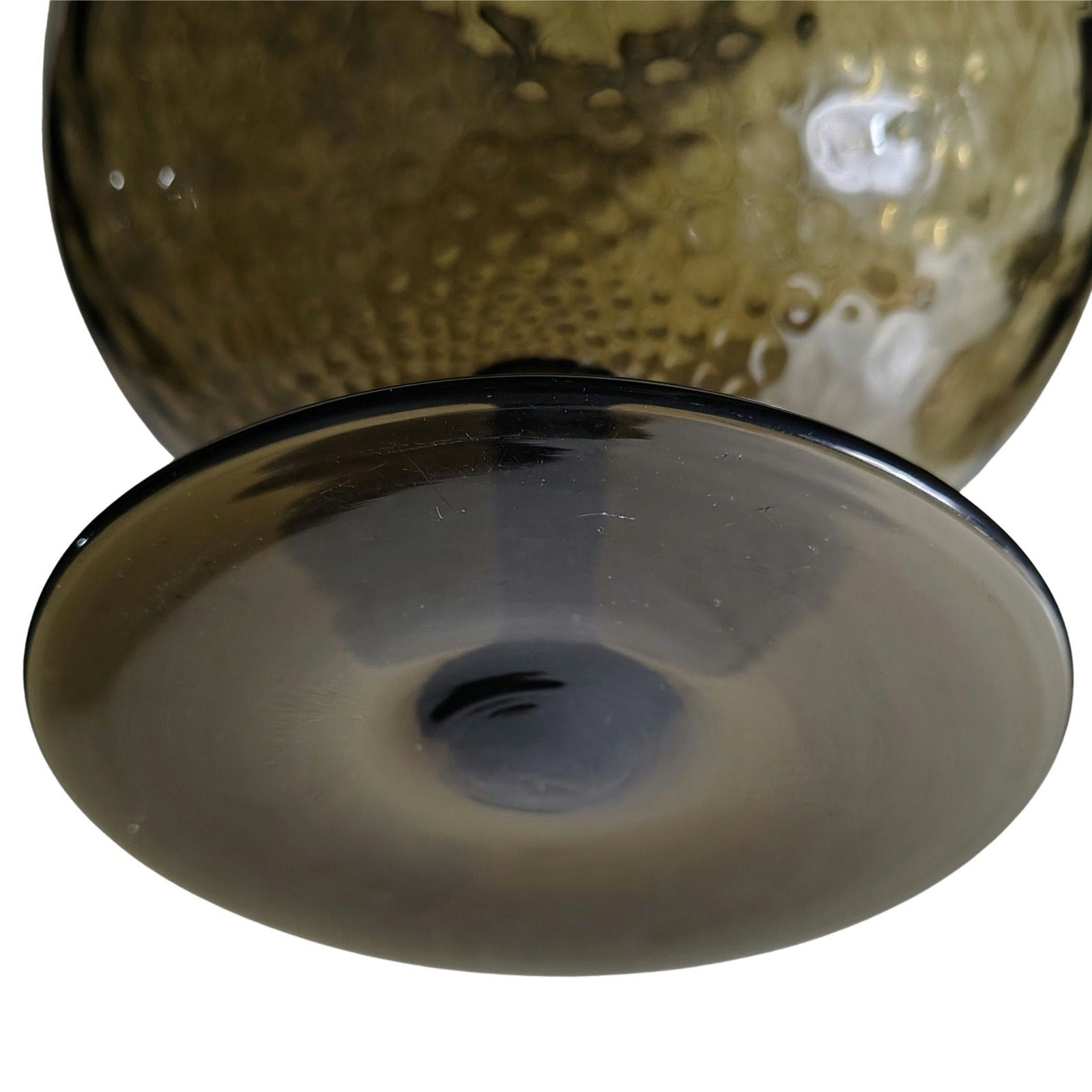 1950s Rare Black Glass MCM Mid-Century Modern Huge Base Optical Vase Empoli Italy [Vintage]