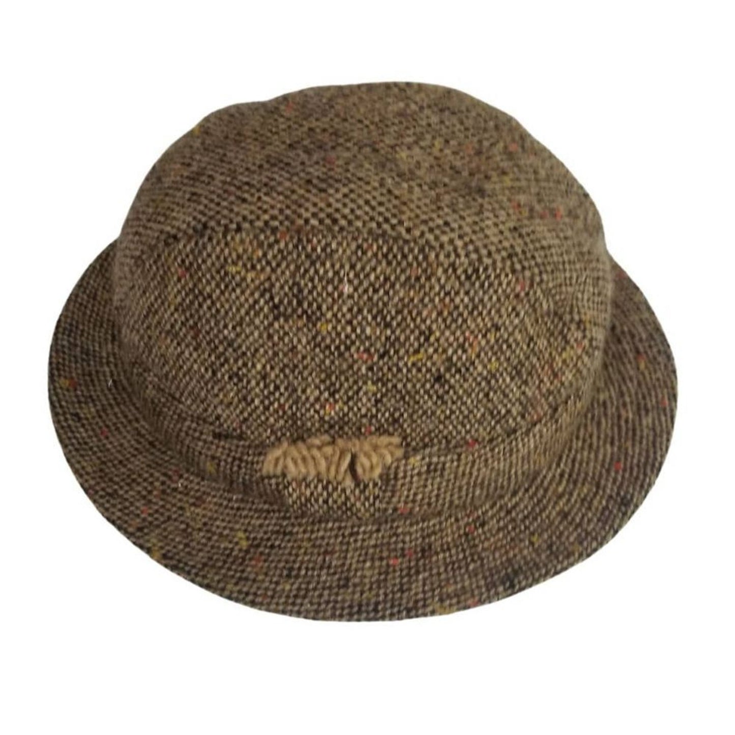 Wool TRILBY Hat DAVID HANNA & SONS Handcrafted Ireland Tweed Brown SZ 7 [VINTAGE]