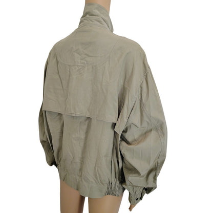1970’s Nylon Brown Zip Up Wind Breaker Track Jacket by XTC Made in Korea Medium
