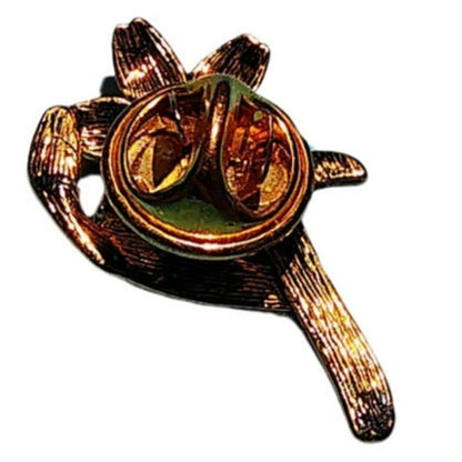 Vintage Set of Two Floral Brooch Flower Stem Pin Two Piece Set Topaz Bronze