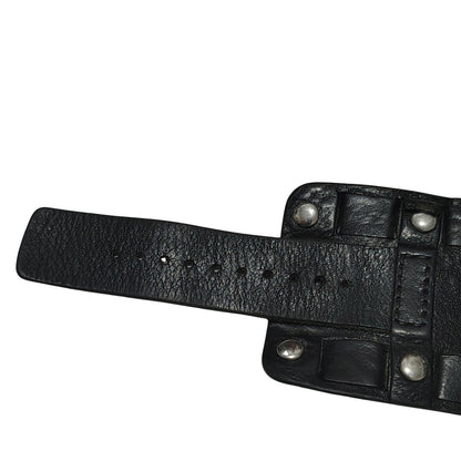 1990s Black genuine leather cuff-style Fossil Watch Band "Bund" strap or "cuff" [Vintage]