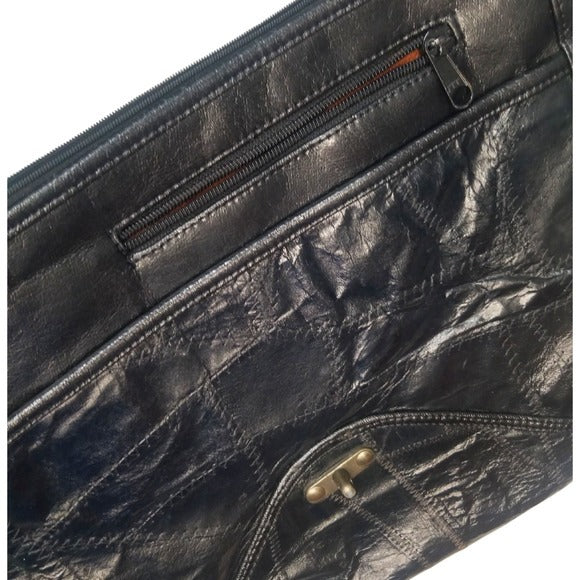 MC Marc Chantal Leather Patchwork Briefcase 1.5" x 12" [Vintage]