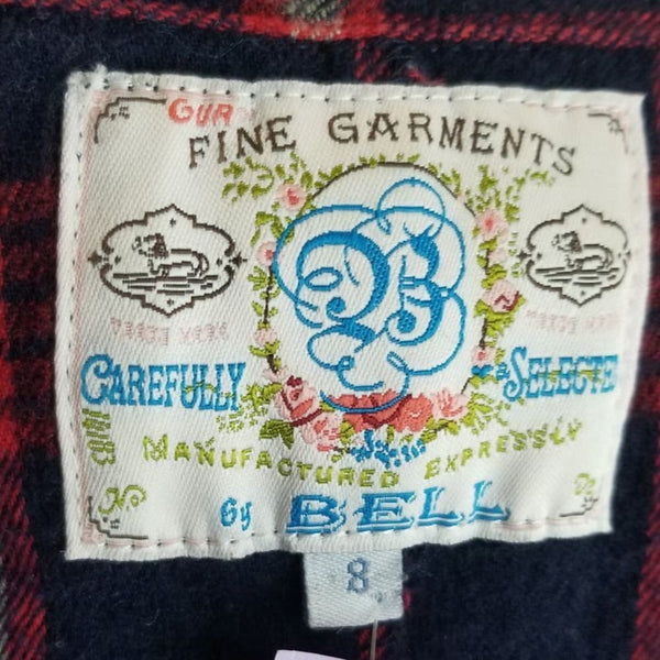 VINTAGE Our Fine Garments by Bell Red Plaid Flannel Button Up Shirt Dress SZ Sm