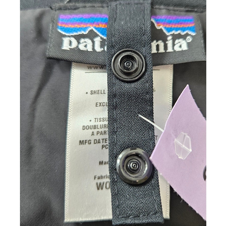 Patagonia Black Zip Up Long Winter Lined Jacket with Hoodie Size Small Womens