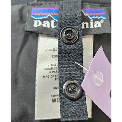 Patagonia Black Zip Up Long Winter Lined Jacket with Hoodie Size Small Womens