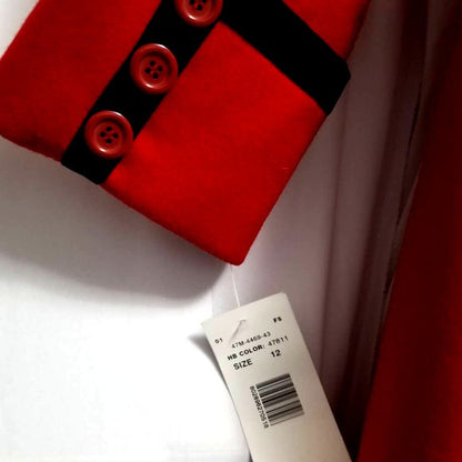 Vintage Long Red Wool Coat 100% Pure Wool Trench Coat Size 12