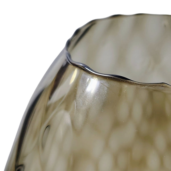 1950s Rare Black Glass MCM Mid-Century Modern Huge Base Optical Vase Empoli Italy [Vintage]