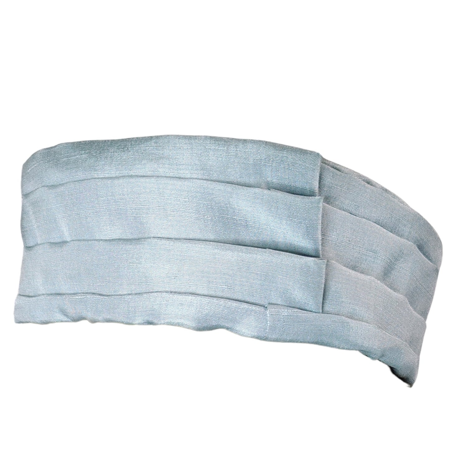 1960s Light Blue Pill Box Hat Hand Crafted Pleated Hat Band Design Size 6 [Vintage]