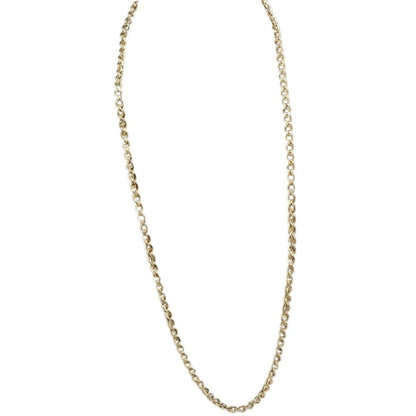 30s 40s Crown Trifari Gold Long Chain Link Opera Length Statement Necklace