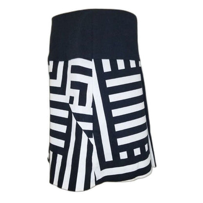 Gianfranco Ferre Jeans Geometric Print Y2K Mini Skirt White Black Red Size Medium [Vintage]